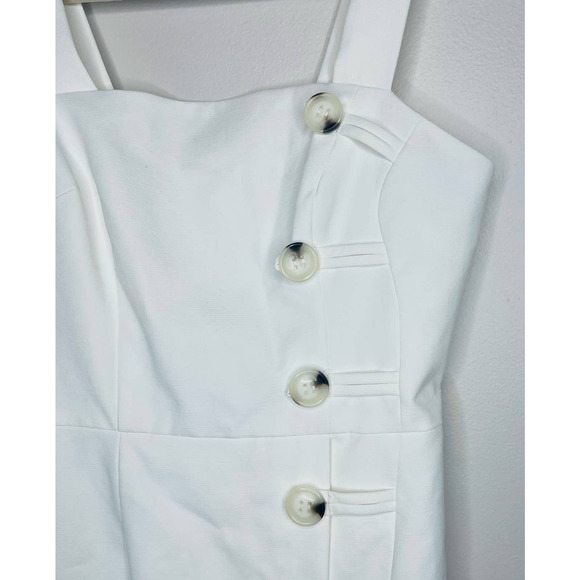 Finders Keepers Mini Dress Mila Ivory White Button-Front Sleeveless Retro XXS - Picture 4 of 6